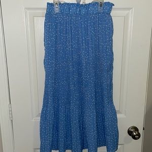Blue Polka Dot Midi Skirt!!! Size S